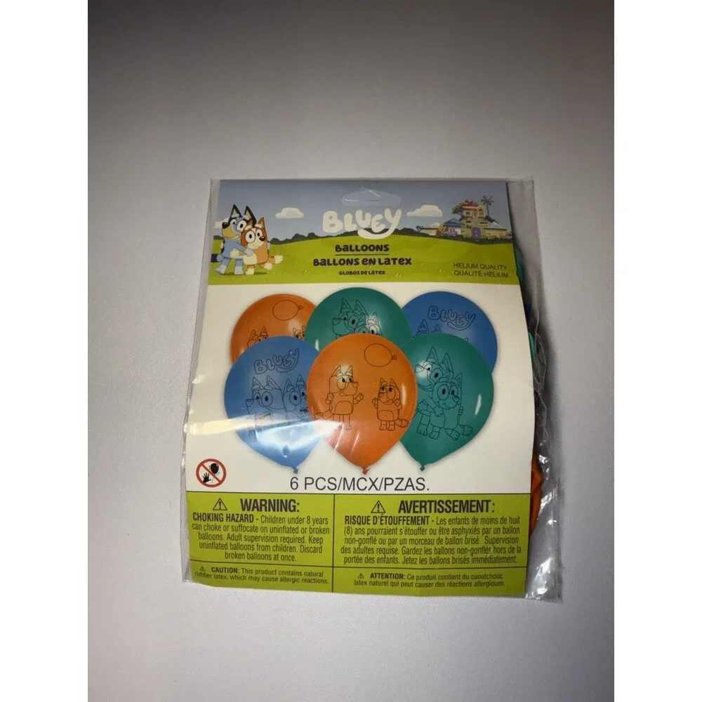 Bluey Bingo Latex Balloons 6 Count Helium Quality Party Birthday Decor
